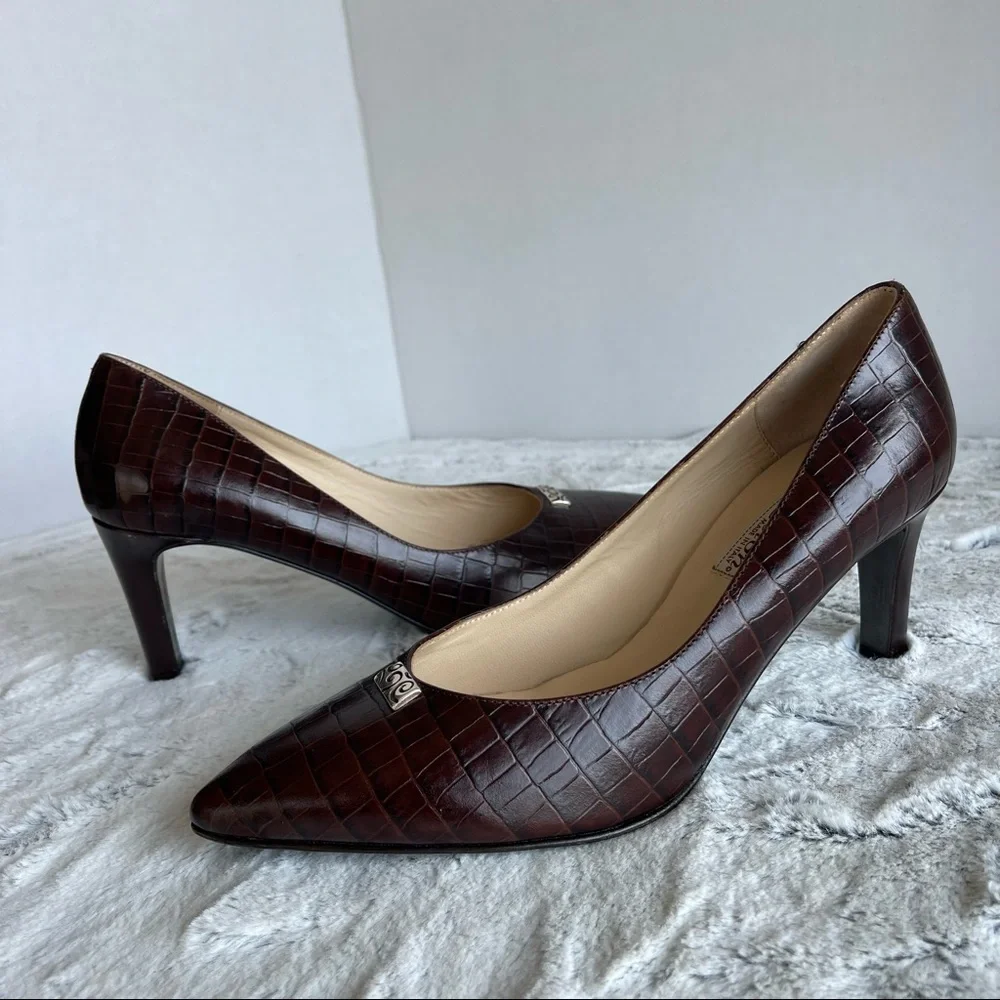 New Brighton Crocodile Style Hi Heels Lady’s Shoes size 8 - Picture 5 of 16